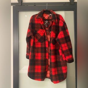 Red and Black Plaid Shacket
